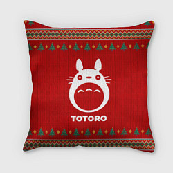 Подушка квадратная Totoro new year, цвет: 3D-принт