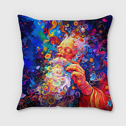 Подушка квадратная Santa Claus: pop-art modern pointillism, цвет: 3D-принт