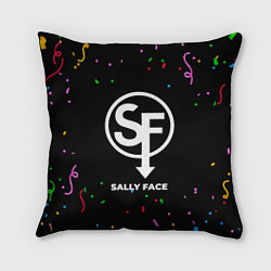 Подушка квадратная Sally Face конфети, цвет: 3D-принт