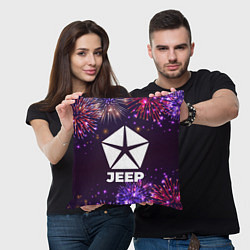 Подушка квадратная Праздничный Jeep, цвет: 3D-принт — фото 2