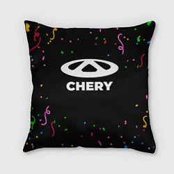 Подушка квадратная Chery конфети, цвет: 3D-принт