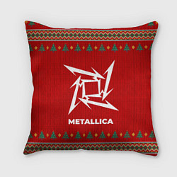 Подушка квадратная Metallica new year, цвет: 3D-принт