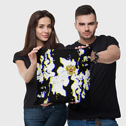 Подушка квадратная Россия герб глитч, цвет: 3D-принт — фото 2