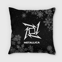 Подушка квадратная Снежный Metallica, цвет: 3D-принт