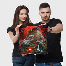 Подушка квадратная Японская гора природа, цвет: 3D-принт — фото 2