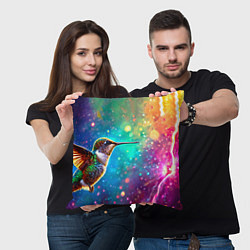Подушка квадратная Птичка колибри, цвет: 3D-принт — фото 2