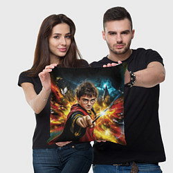 Подушка квадратная Гарри Поттер и магия, цвет: 3D-принт — фото 2