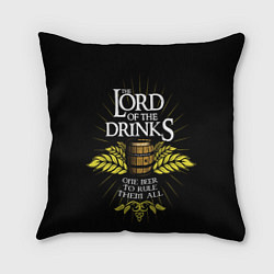 Подушка квадратная Lord of the drinks, цвет: 3D-принт