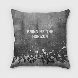 Подушка квадратная Bring Me the Horizon - grey gradient посередине, цвет: 3D-принт