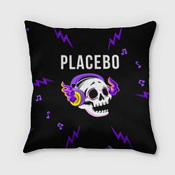 Подушка квадратная Placebo неоновый череп, цвет: 3D-принт