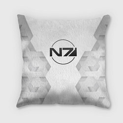 Подушка квадратная Mass Effect white poly, цвет: 3D-принт