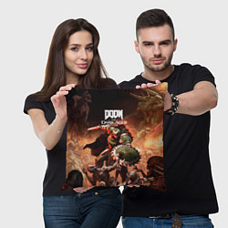 Подушка квадратная Doom slayer Doom the dark ages, цвет: 3D-принт — фото 2