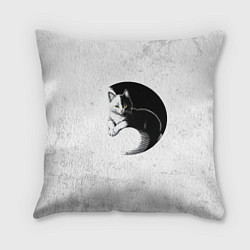 Подушка квадратная Кот инь ян, цвет: 3D-принт