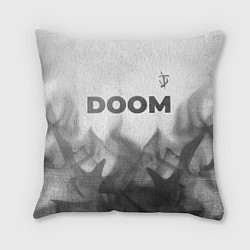 Подушка квадратная Doom - white gradient посередине, цвет: 3D-принт