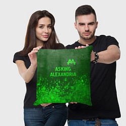 Подушка квадратная Asking Alexandria - green gradient посередине, цвет: 3D-принт — фото 2