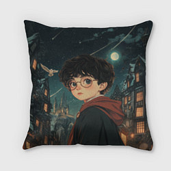 Подушка квадратная Гарри Поттер и ночной город, цвет: 3D-принт