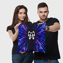 Подушка квадратная Deftones neon energy, цвет: 3D-принт — фото 2