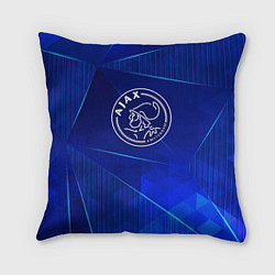 Подушка квадратная Ajax blue poly, цвет: 3D-принт