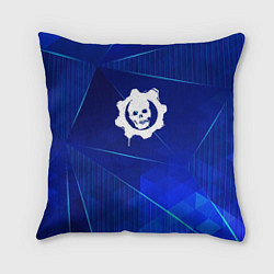 Подушка квадратная Gears of War blue poly, цвет: 3D-принт