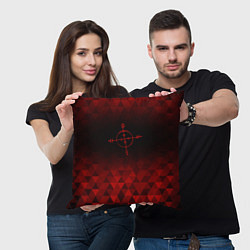 Подушка квадратная Megadeth red poly, цвет: 3D-принт — фото 2