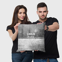 Подушка квадратная Linkin Park 2024 - grey gradient посередине, цвет: 3D-принт — фото 2