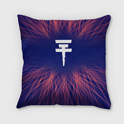 Подушка квадратная Tokio Hotel red energy, цвет: 3D-принт