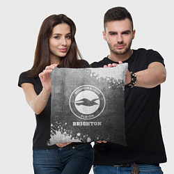 Подушка квадратная Brighton - grey gradient, цвет: 3D-принт — фото 2