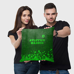 Подушка квадратная Atletico Madrid - green gradient посередине, цвет: 3D-принт — фото 2