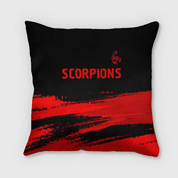Подушка квадратная Scorpions - red gradient посередине, цвет: 3D-принт