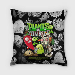 Подушка квадратная Растения против зомби персонажи, цвет: 3D-принт