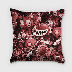 Подушка квадратная Растения против зомби в красном цвете, цвет: 3D-принт