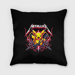 Подушка квадратная Metallica - cool Pikachu, цвет: 3D-принт