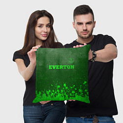 Подушка квадратная Everton - green gradient посередине, цвет: 3D-принт — фото 2