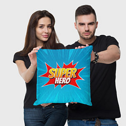 Подушка квадратная Superhero comic style, цвет: 3D-принт — фото 2