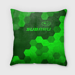 Подушка квадратная Subaru - green gradient посередине, цвет: 3D-принт