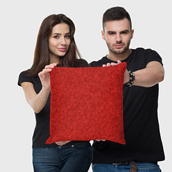 Подушка квадратная Алый красный однотонная текстура, цвет: 3D-принт — фото 2