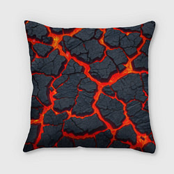 Подушка квадратная Текущая в породе лава, цвет: 3D-принт