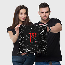 Подушка квадратная Monster обрывки красок, цвет: 3D-принт — фото 2