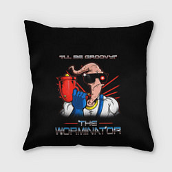 Подушка квадратная Jim - worminator, цвет: 3D-принт
