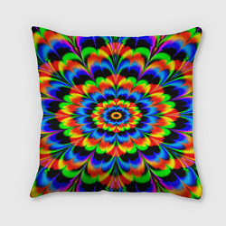 Подушка квадратная Оптические иллюзии психоделика, цвет: 3D-принт