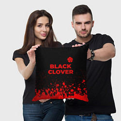 Подушка квадратная Black Clover - red gradient посередине, цвет: 3D-принт — фото 2