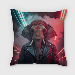 Подушка квадратная Cyberpunk elephant, цвет: 3D-принт