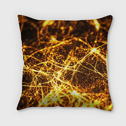 Подушка квадратная Текстура золотые нити, цвет: 3D-принт