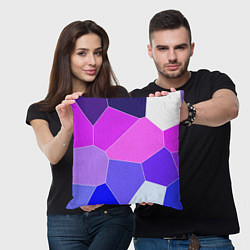 Подушка квадратная Сине-розовый крупные фрагменты, цвет: 3D-принт — фото 2