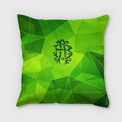 Подушка квадратная Nickelback green poly, цвет: 3D-принт