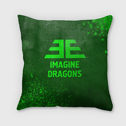 Подушка квадратная Imagine Dragons - green gradient, цвет: 3D-принт