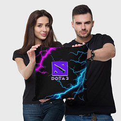 Подушка квадратная Dota неоновый шторм, цвет: 3D-принт — фото 2