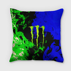 Подушка квадратная Monster energy кислотный огонь, цвет: 3D-принт