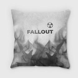 Подушка квадратная Fallout - white gradient посередине, цвет: 3D-принт