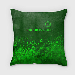 Подушка квадратная Three Days Grace - green gradient посередине, цвет: 3D-принт
